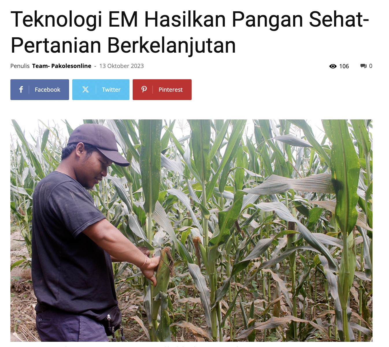 【インドネシア】　EM技術が健康的な食品と持続可能な農業を生み出す　　｜　パクオレスオンライン
