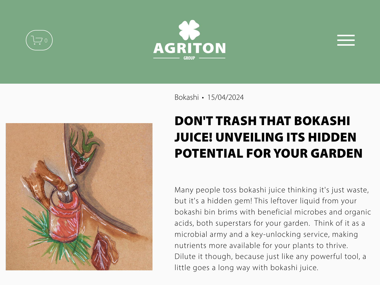 【イギリス】そのボカシ汁を捨てるな！あなたの庭に秘められた可能性を明らかにする | AGRITON　UK
